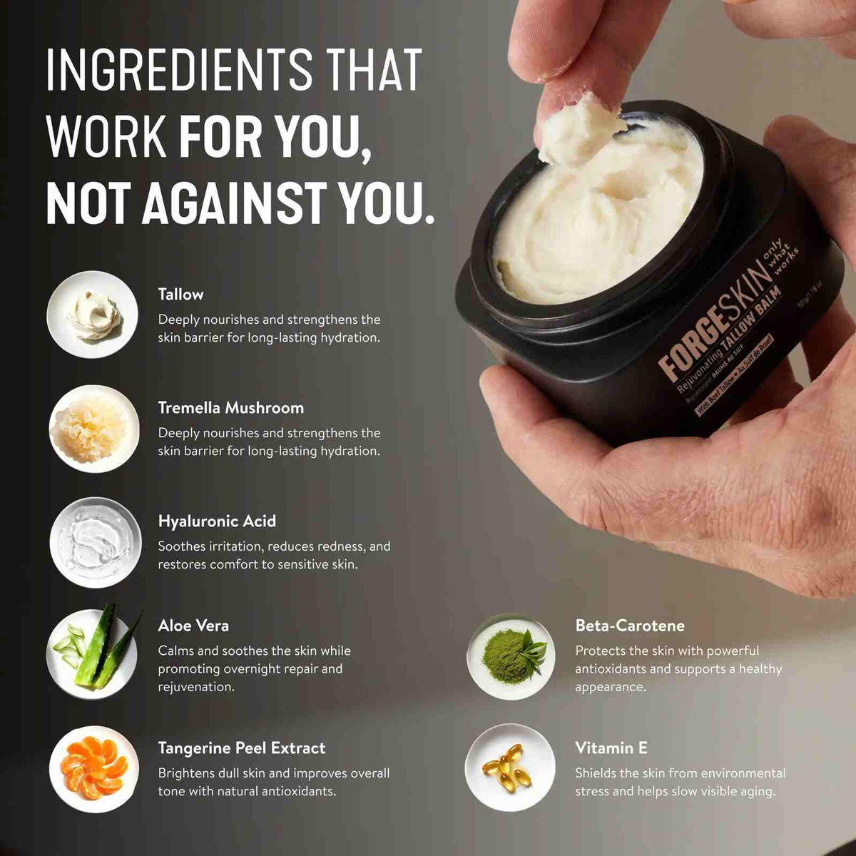 Natural Anti-Aging Beef Tallow & Honey Men's Face Balm