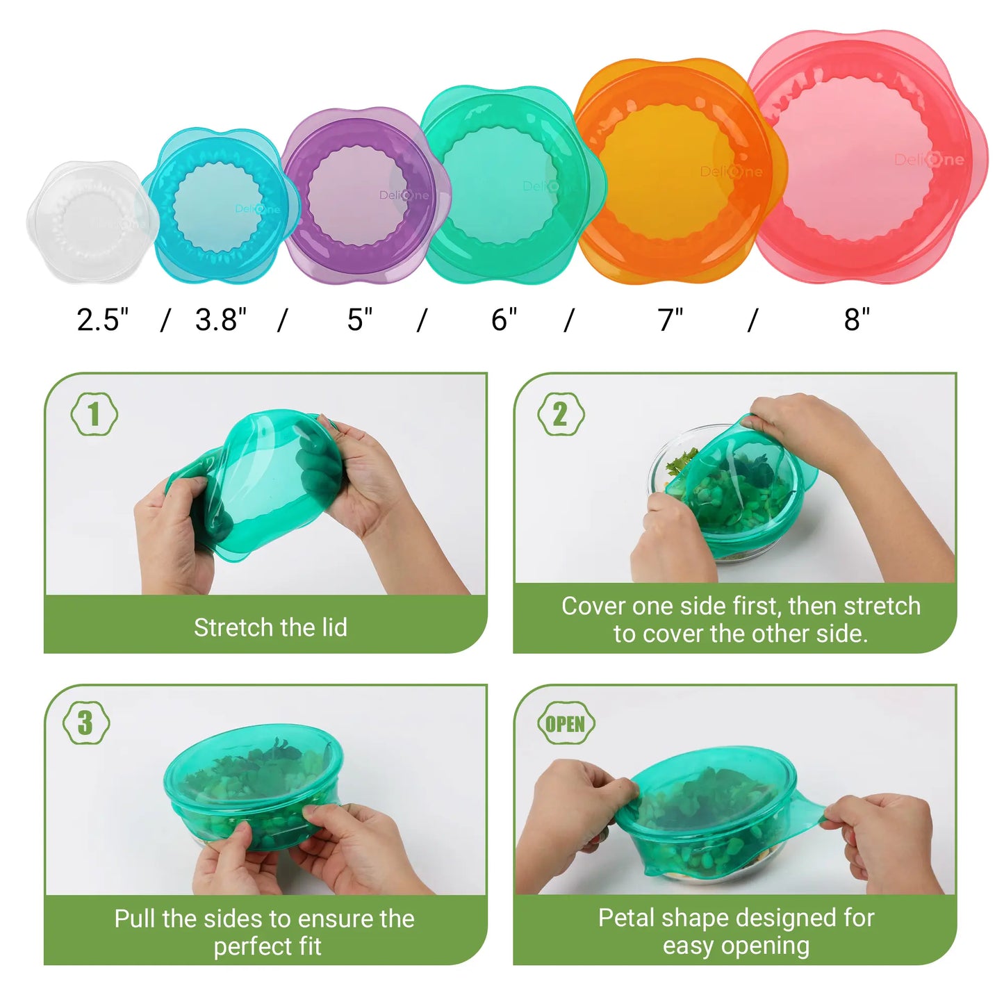 Space-Saving Collapsible Silicone Food Containers