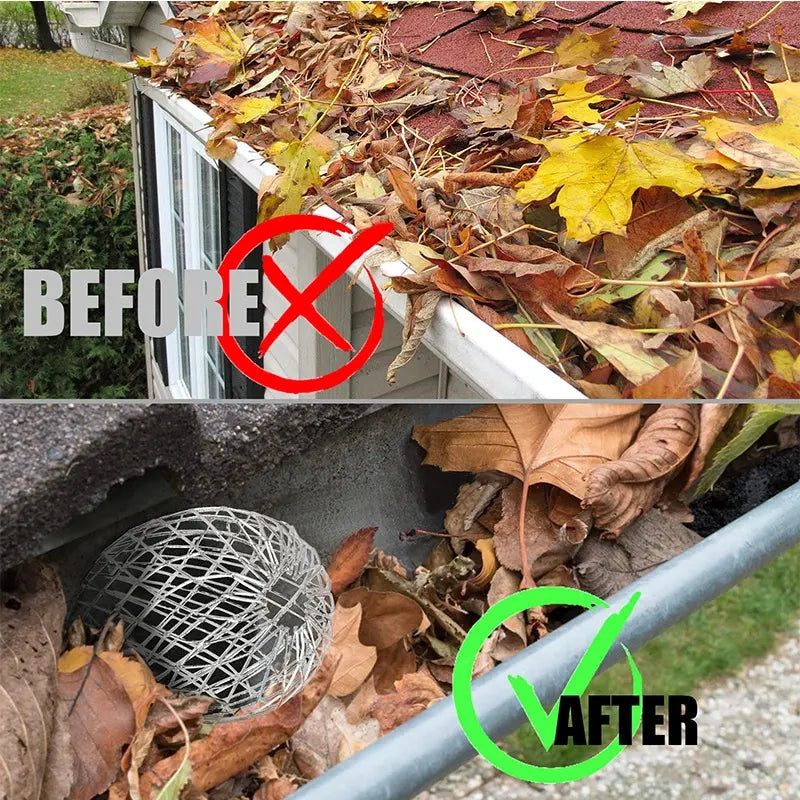 Aluminum Alloy Gutter Downspout Filters, Two-Piece Set