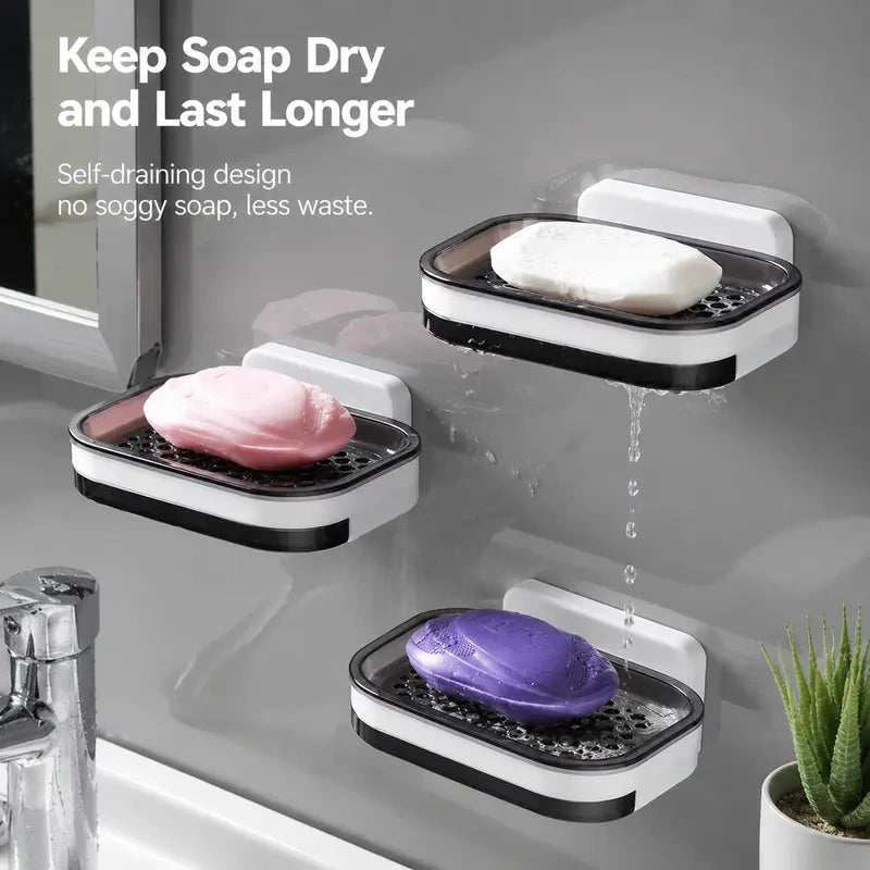 Double-Layer Wall-Mounted Soap Holders, Buy One Get One Set