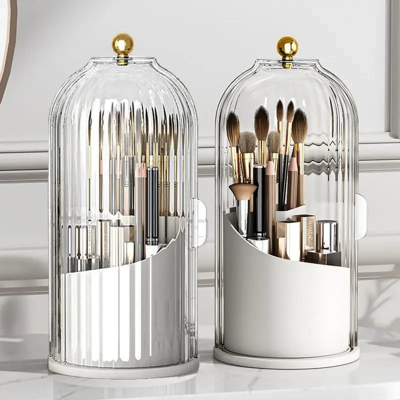 Covered Freestanding Toothbrush Holders, White Two-Pack