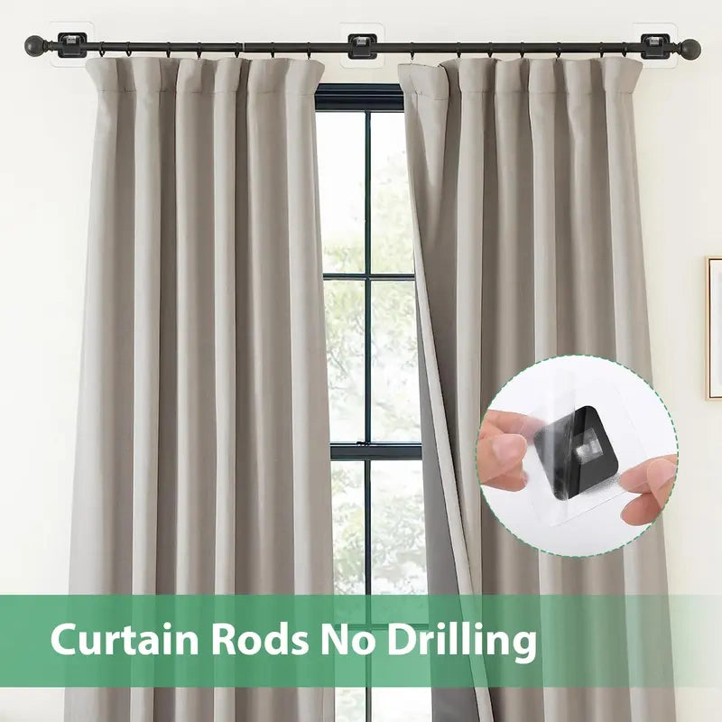 Eight-Piece Self-Adhesive Curtain Rod Bracket Pack