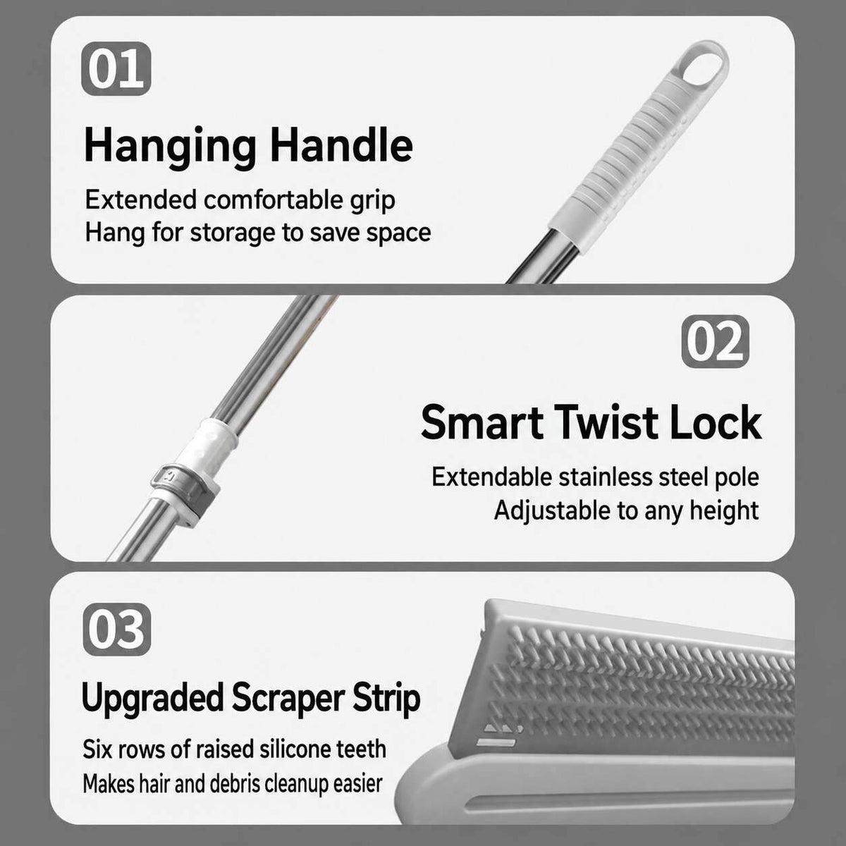 Effortless Pet Hair & Water Removal Magic Broom & Squeegee