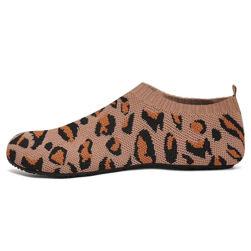 Leopard Barefoot Aqua Shoes with Flexible Rubber Soles - Leopard-brown