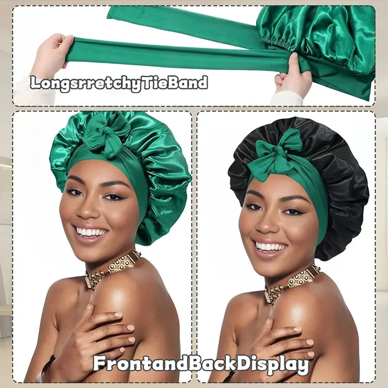 Adjustable Double-Layer Satin Bonnet