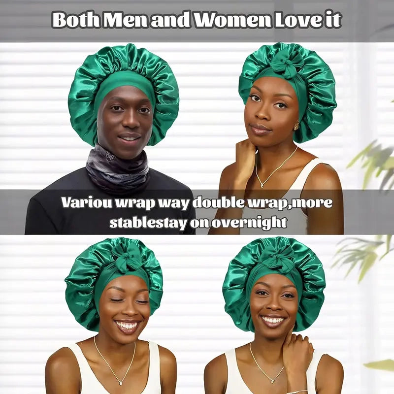 Adjustable Double-Layer Satin Bonnet