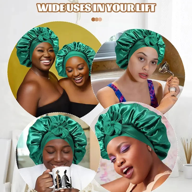 Adjustable Double-Layer Satin Bonnet