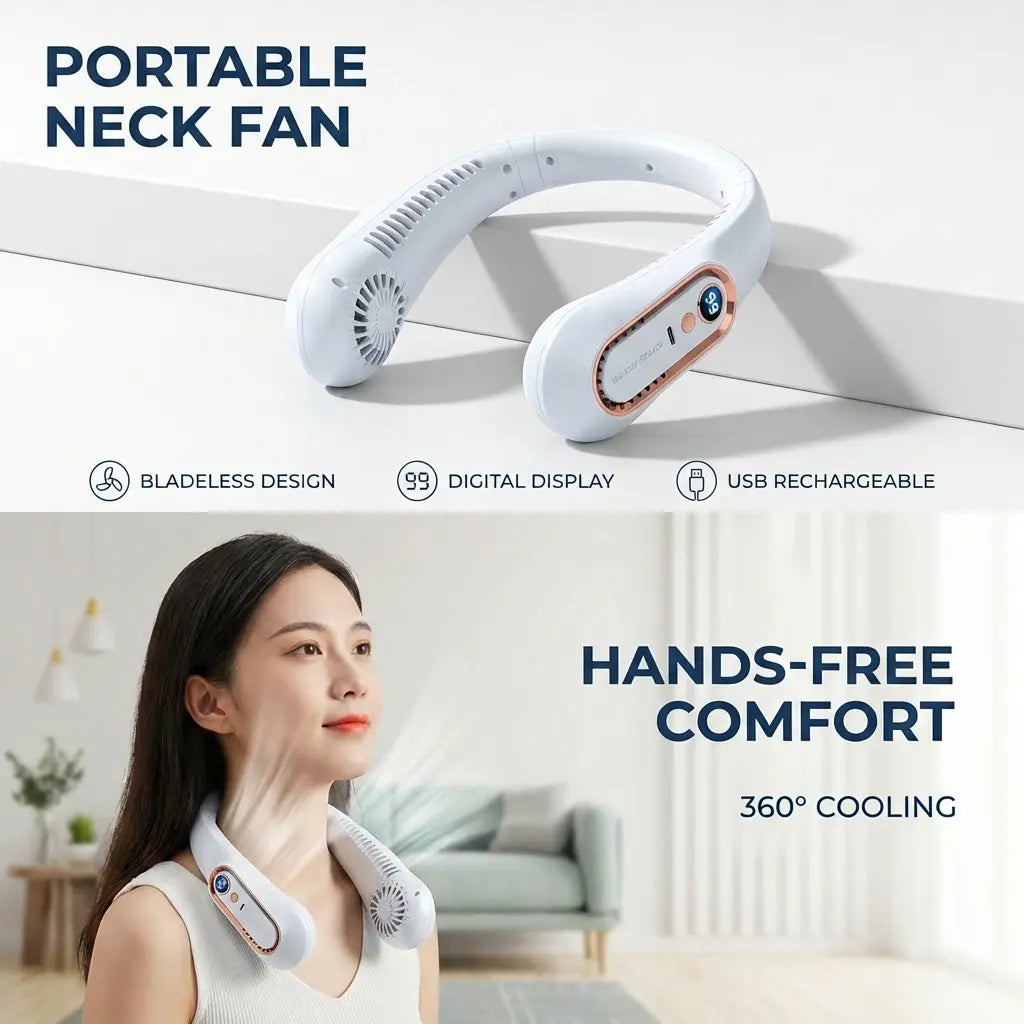 Hands-Free Wearable Bladeless Neck Fan