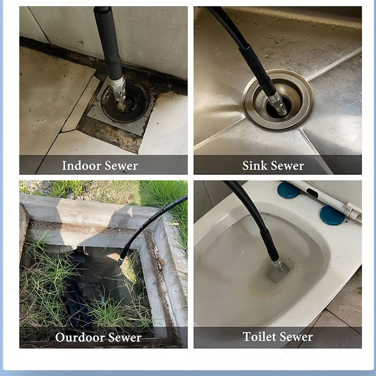 Sewer Jetter Nozzle / 5000 PSI / Stainless Steel / 1/4" Quick Connect