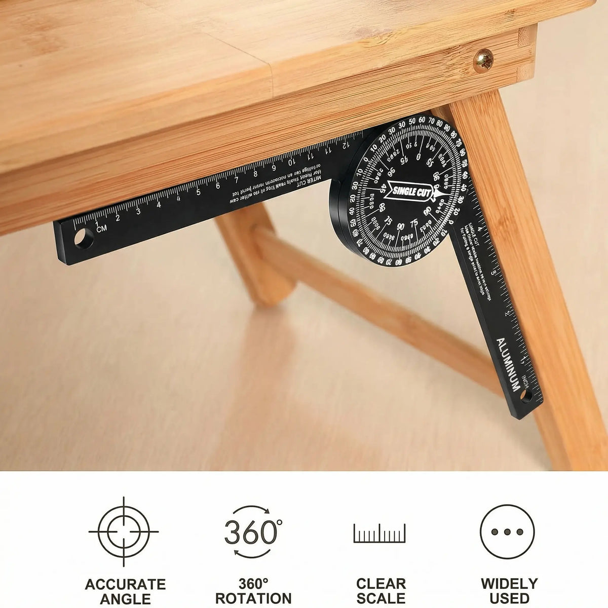 AnglePro 7-Inch Aluminum Miter Saw Protractor – Precision Angle Finder