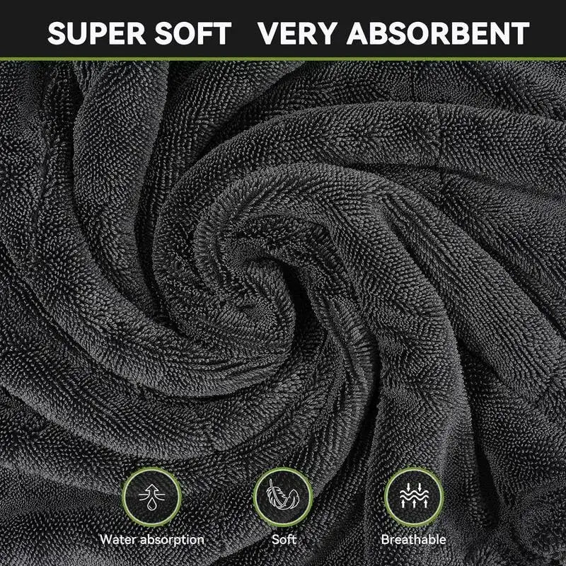 DryMax 1300GSM Microfiber Car Drying Towel – 24×36" Twisted-Loop Detailing Towel