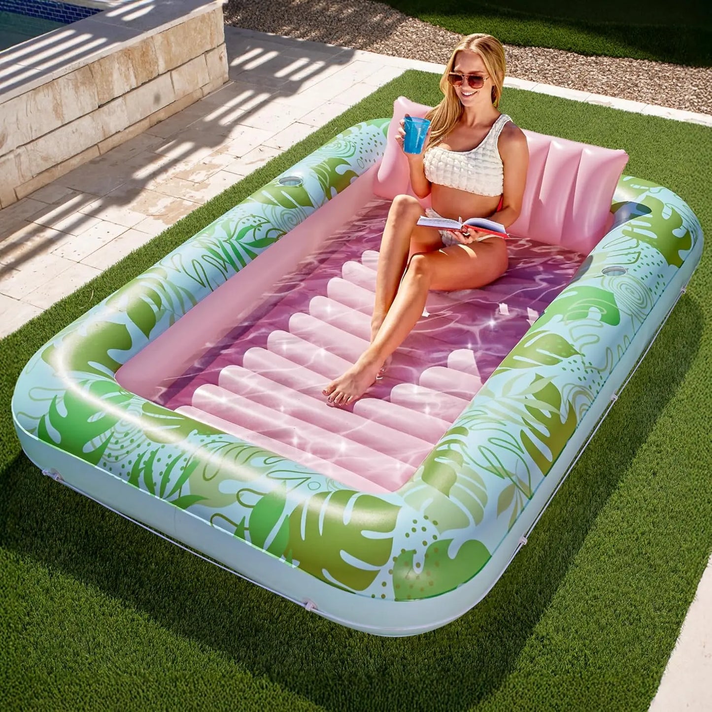 Inflatable Tanning Pool Lounger – Ultimate Sunbathing Water Air Mattress