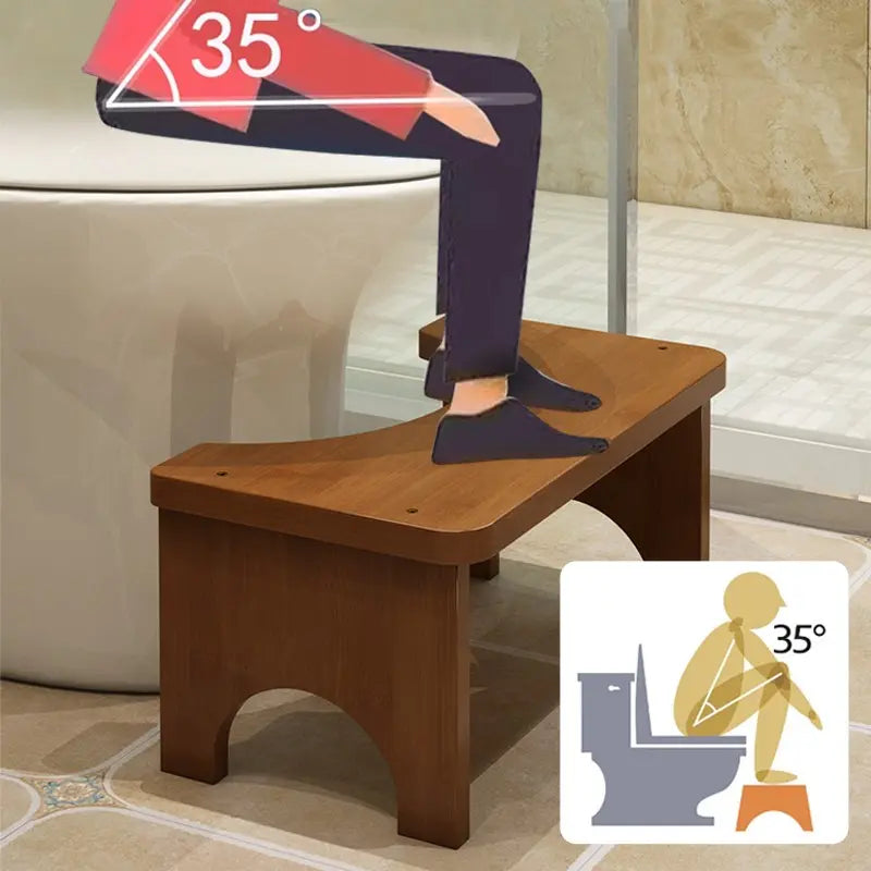 Bamboo Bathroom Toilet Footstool — detail view 1