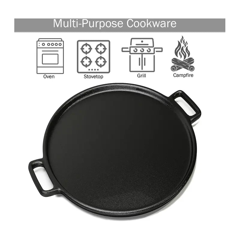 Pre-Seasoned Cast Iron Pizza Pan with Dual Handles - original gallery 3