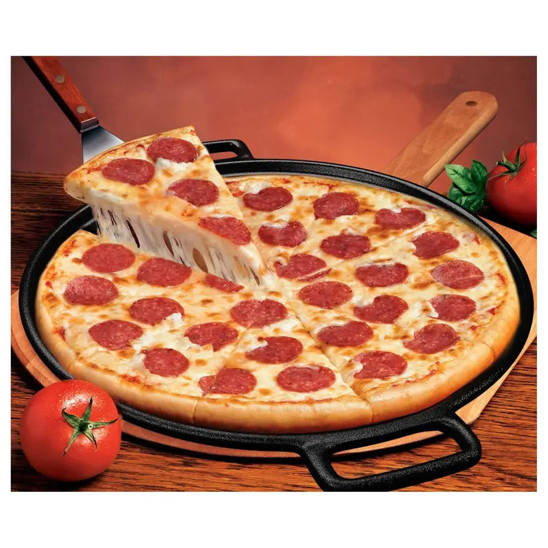 Pre-Seasoned Cast Iron Pizza Pan with Dual Handles - original gallery 7