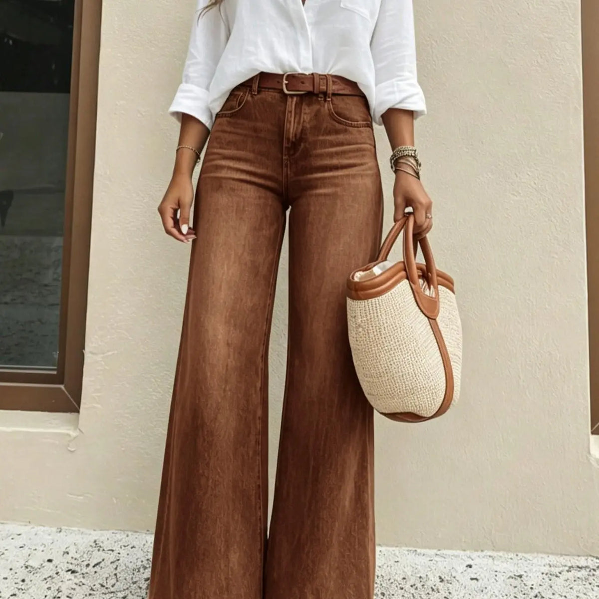 High-Waist Relaxed Jeans with Slight Stretch - original gallery 3