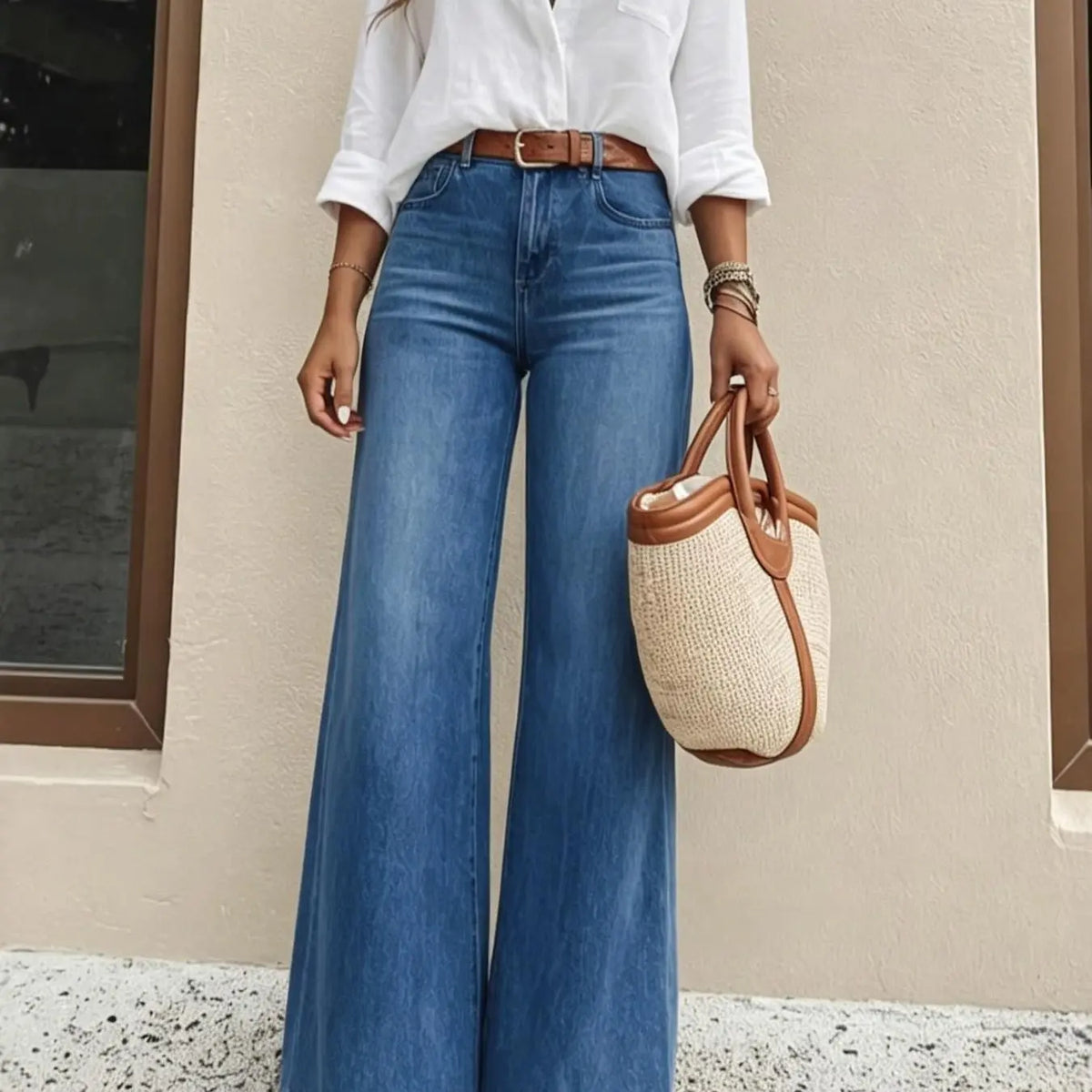 High-Waist Relaxed Jeans with Slight Stretch - original gallery 4