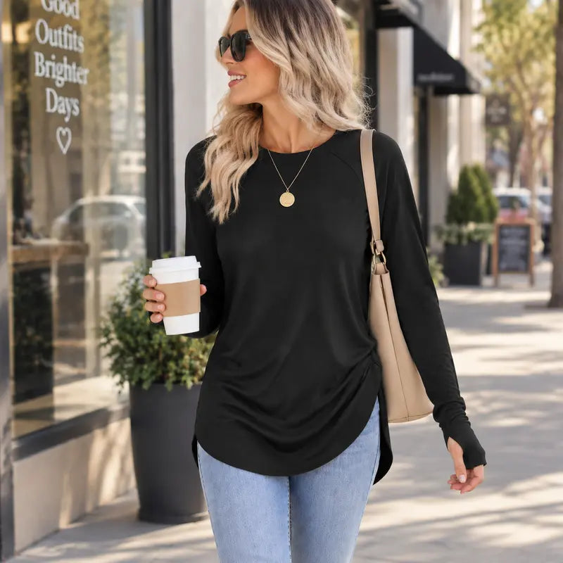 Long-Sleeve Tunic Top with Thumbhole Cuffs - original gallery 5