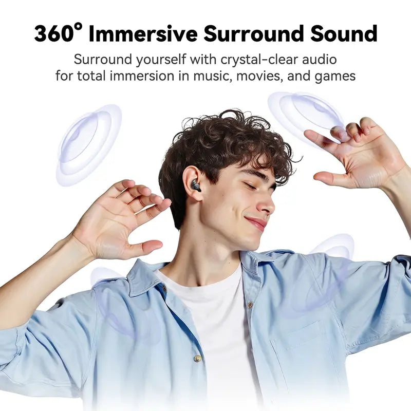 Compact Wireless Earbuds with Charging Case — Black - original gallery 4