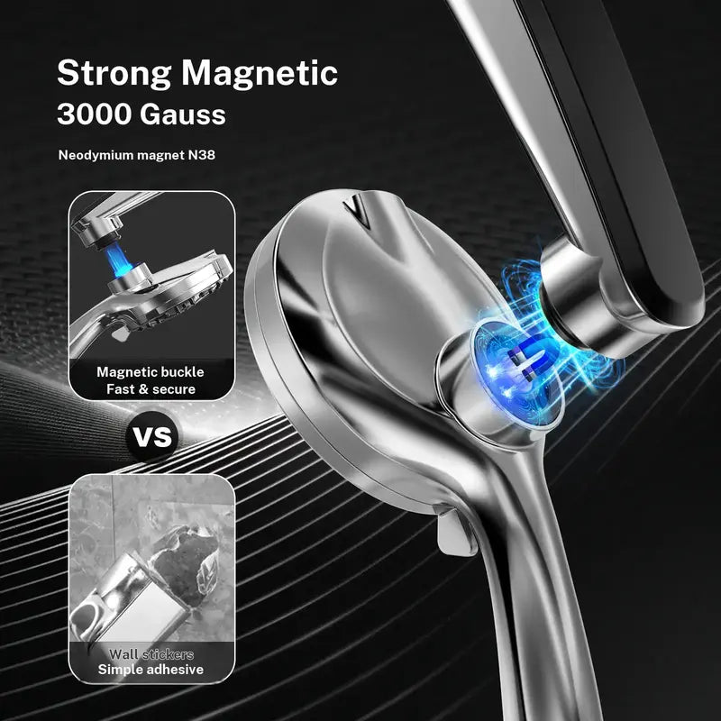 Magnetic Dual Shower Head Kit, Silver — detail view 1