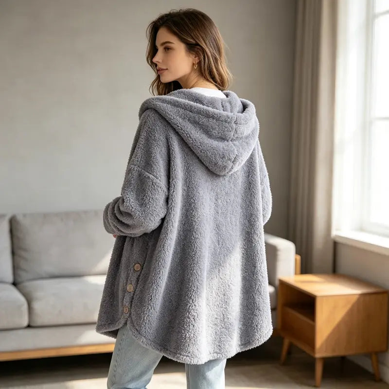 Plush Button-Front Winter Coat - original gallery 9