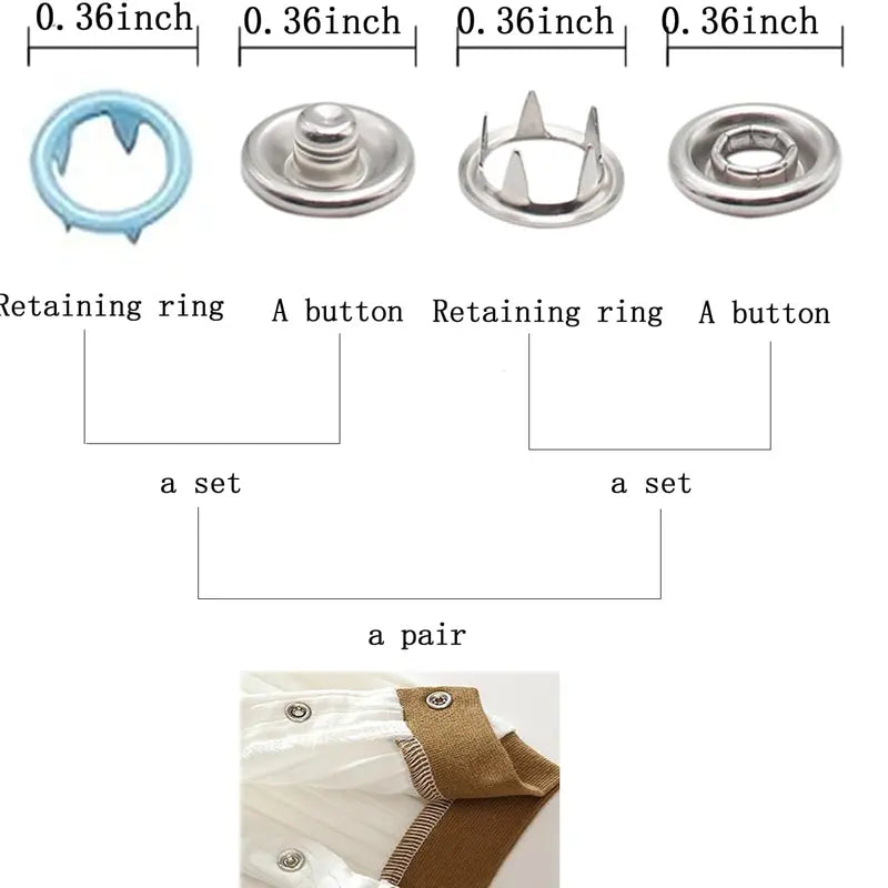 100-Piece Metal Snap Fastener Kit with Hand Pliers - original gallery 4