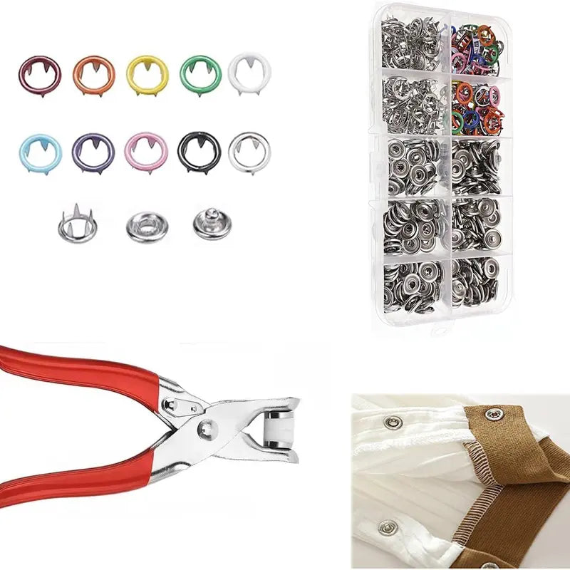 100-Piece Metal Snap Fastener Kit with Hand Pliers - original gallery 2
