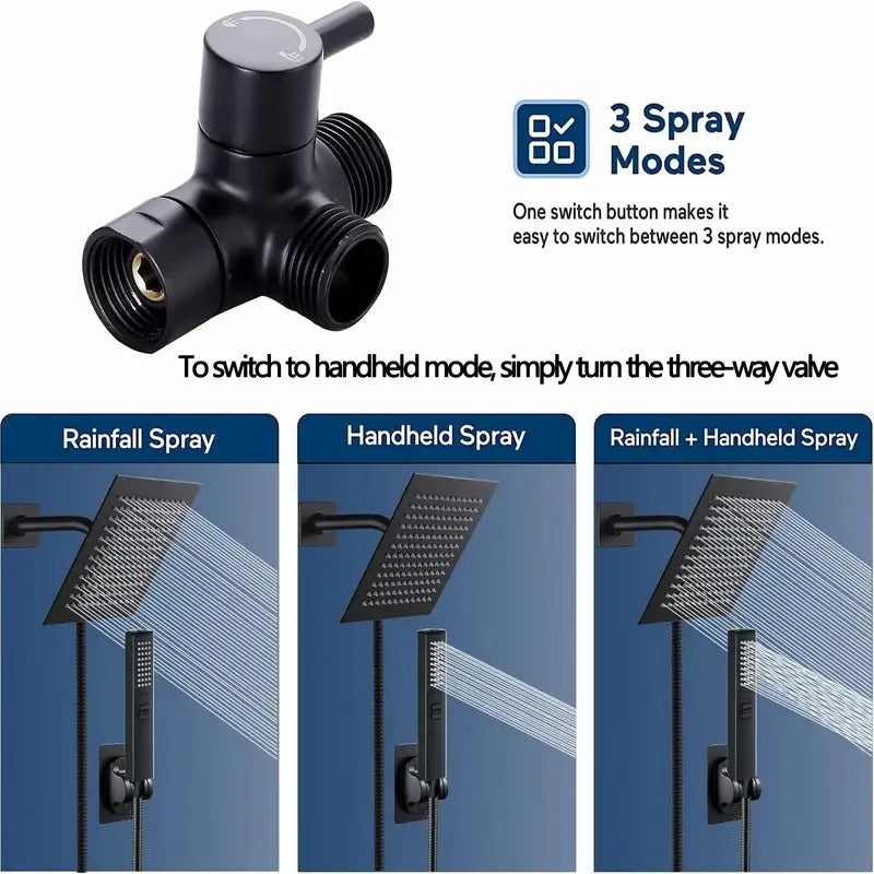6-Inch Square Rainfall and Handheld Shower Kit — detail view 3