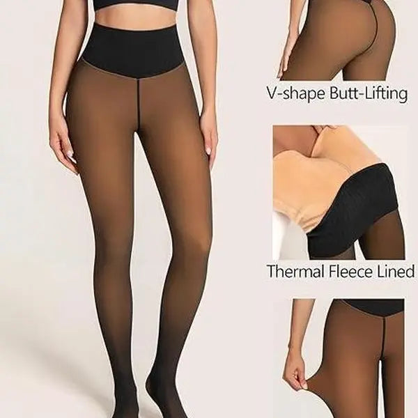 Fleece-Lined Closed-Foot Winter Tights - original gallery 1