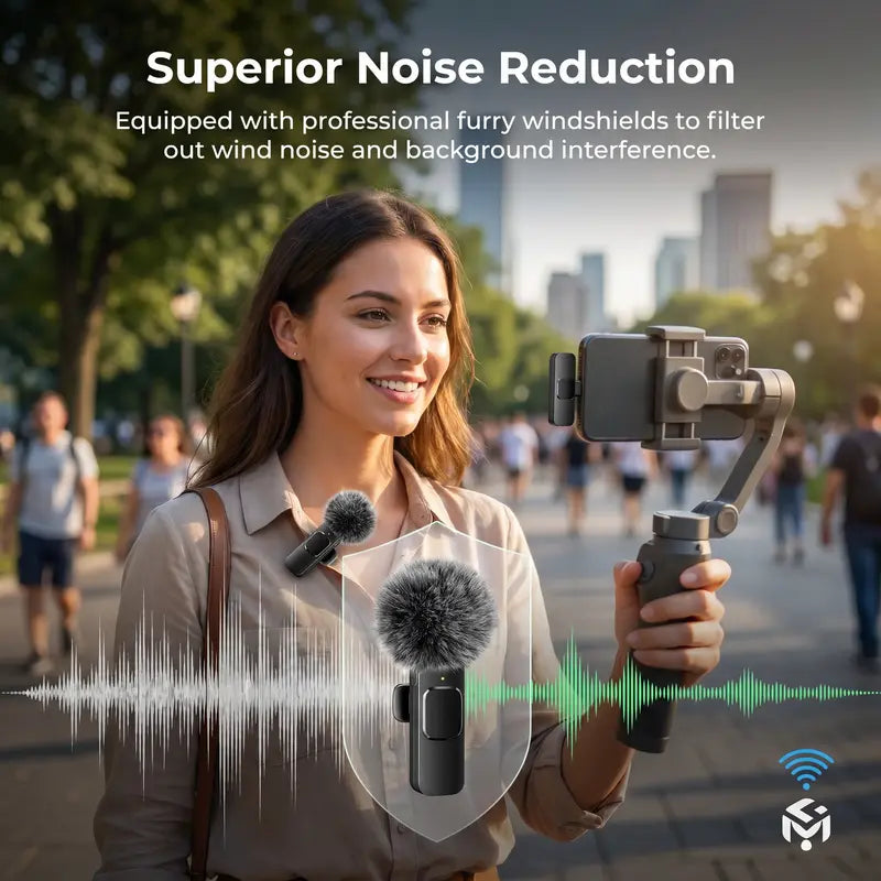 Dual Wireless Lavalier Microphones — Black - original gallery 5