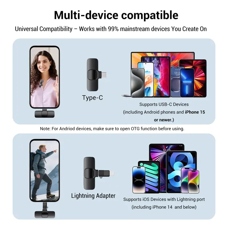 Dual Wireless Lavalier Microphones — Black - original gallery 2