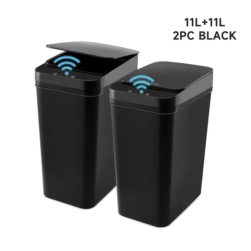 CLEALOM Touchless Motion-Sensor Trash Cans, Two-Pack — detail view 1