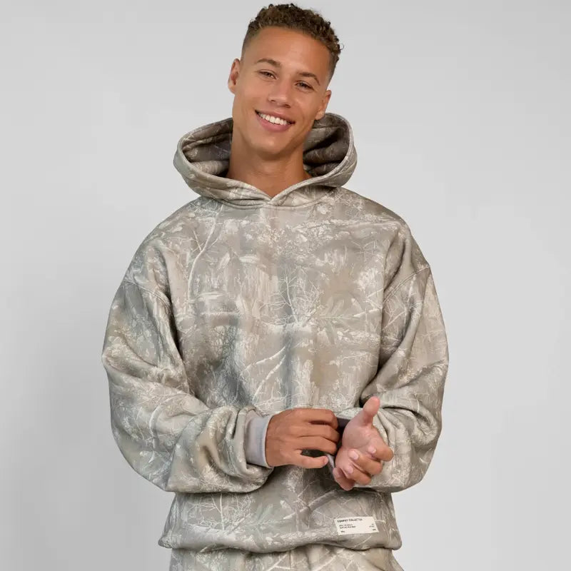 Oversized Camo Fleece Hoodie with Double-Lined Hood - original gallery 6