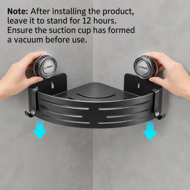 Single Corner Shower Shelf with Suction Mounts — detail view 2