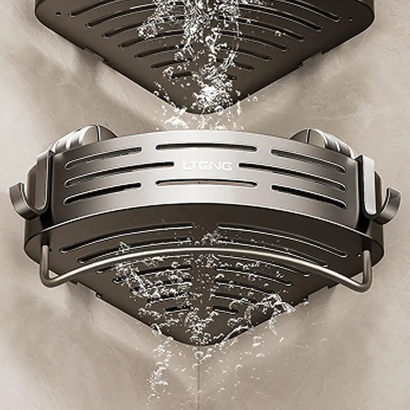 Single Suction-Mount Bathroom Corner Shelf — detail view 2