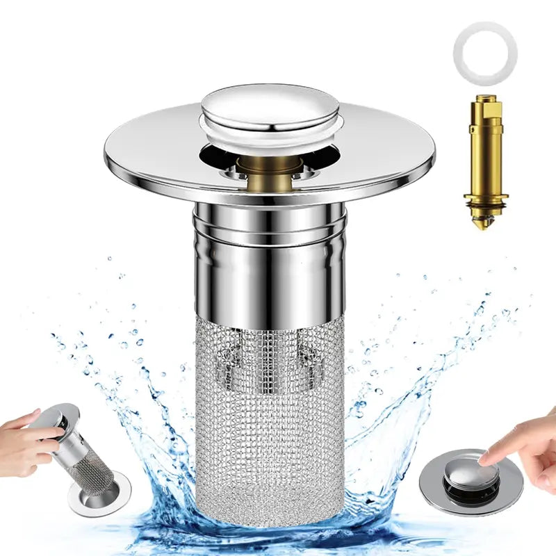 Pop-Up Sink Drain Stopper with Filter Basket — detail view 2