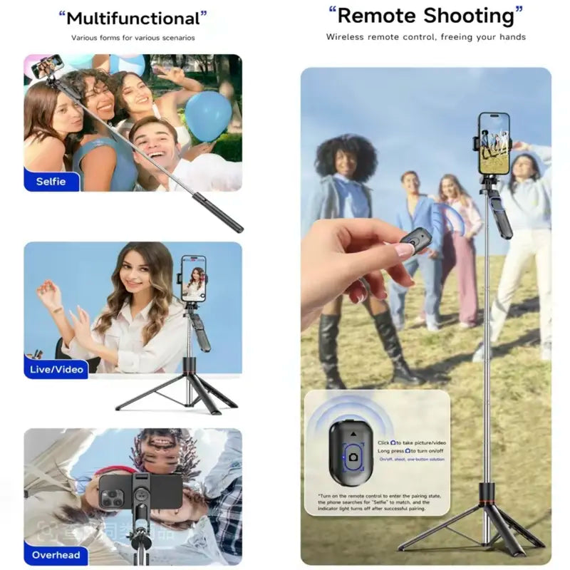 Adjustable Phone & Camera Tripod with Wireless Remote - original gallery 5