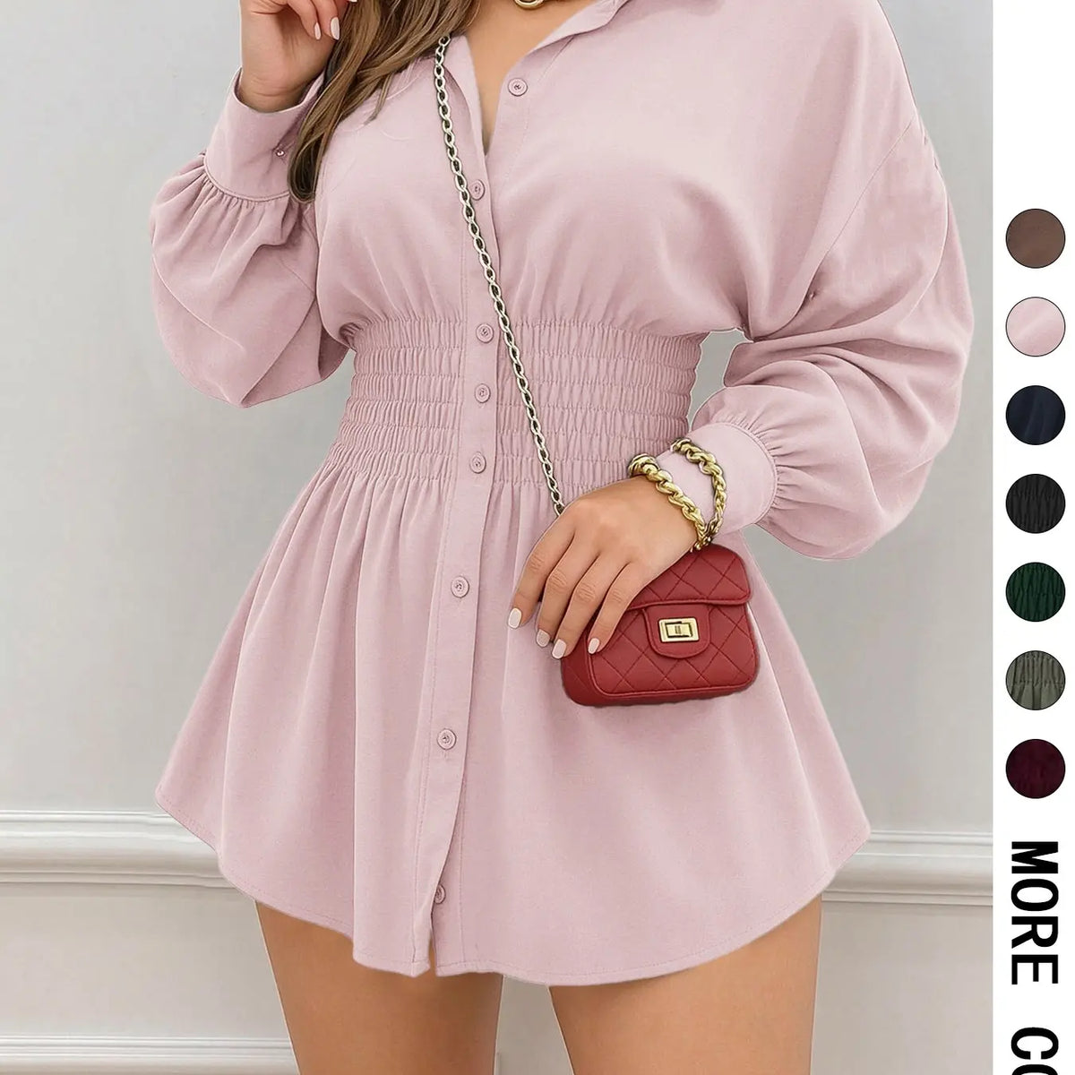 Zip-Front Long-Sleeve Peplum Shirt - original gallery 5