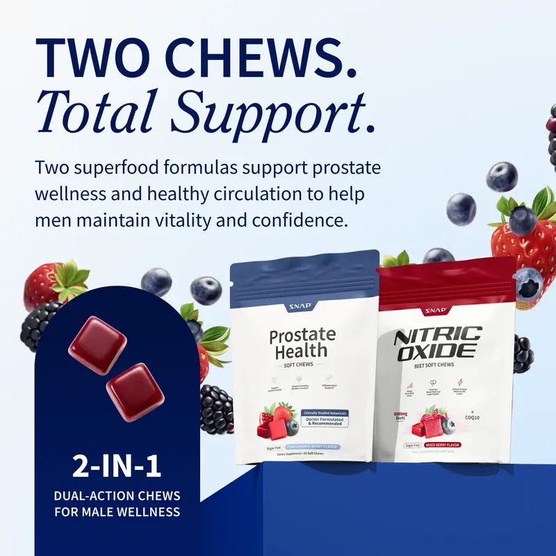 Doctor-Formulated Prostate & Nitric Oxide Chews – Restore Flow & Energy