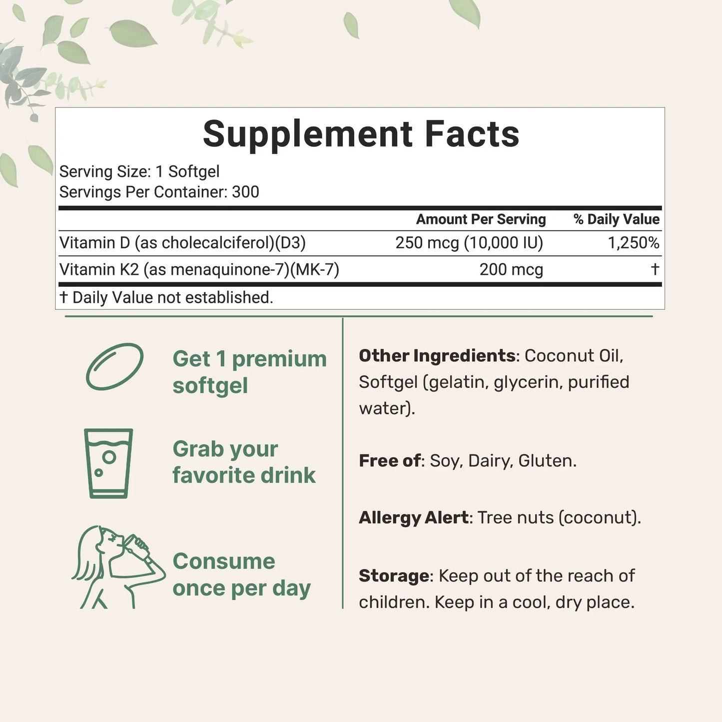 Maximize Bone Strength & Immunity with High-Potency Vitamin D3 + K2