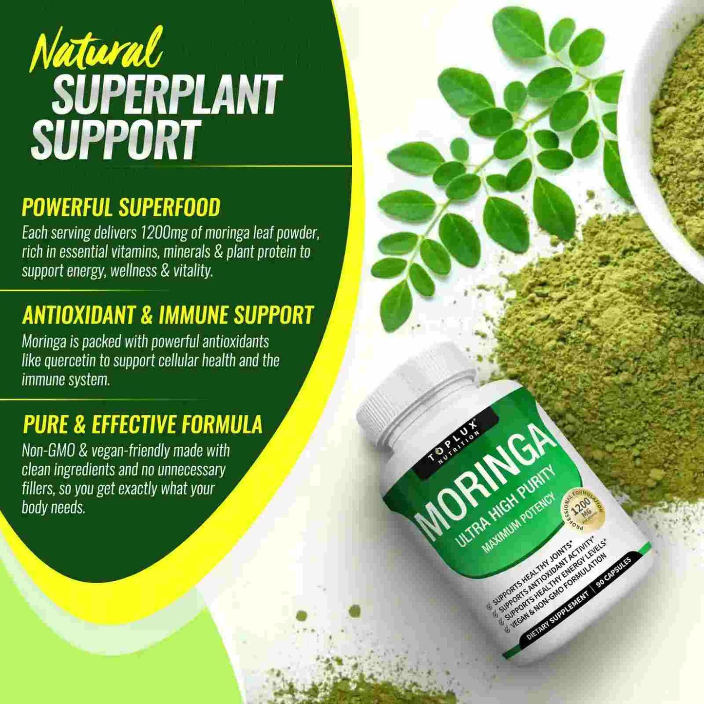 Organic Moringa 1200mg — Immune & Gut Support