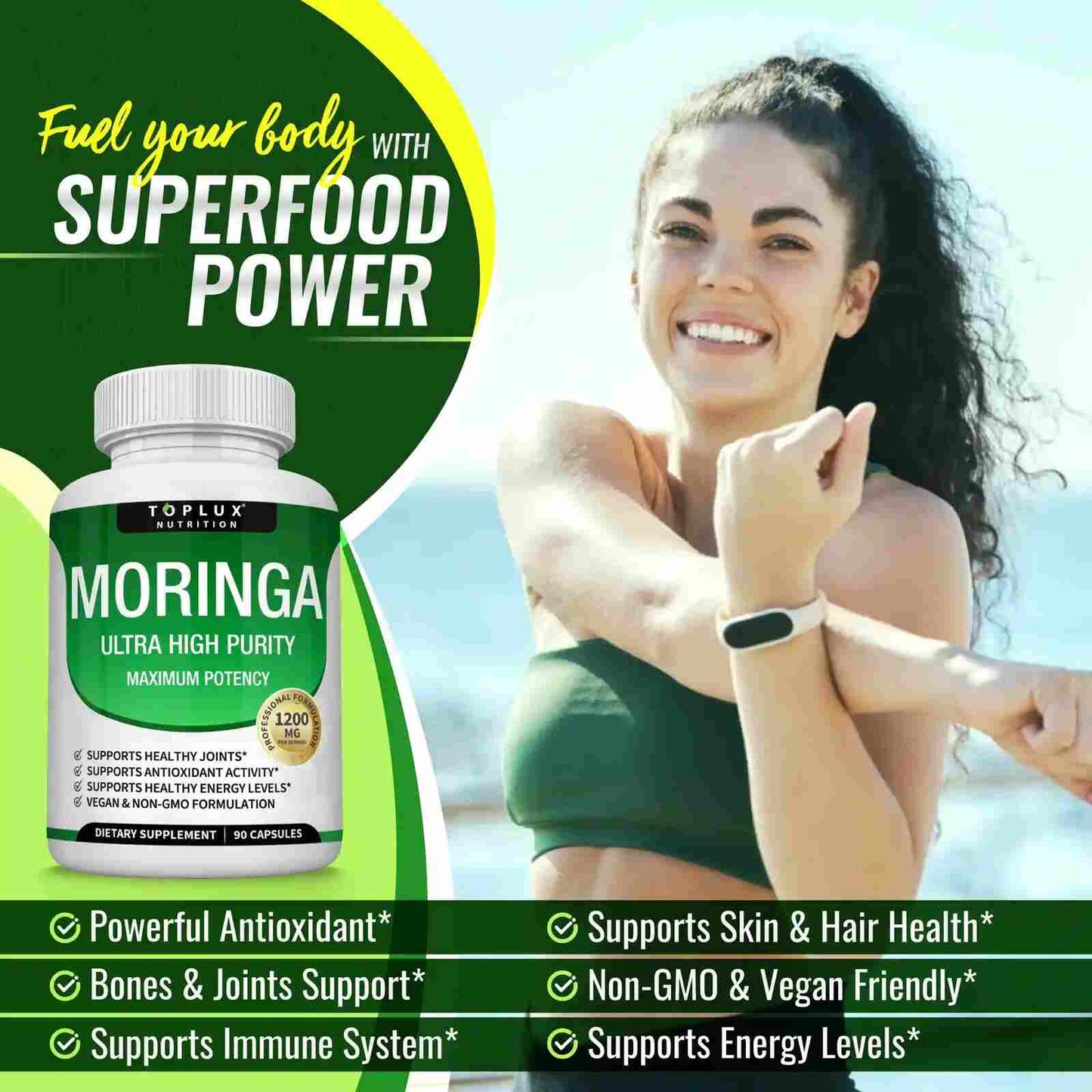 Organic Moringa 1200mg — Immune & Gut Support
