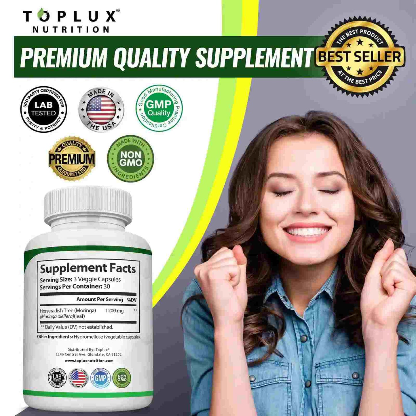 Organic Moringa 1200mg — Immune & Gut Support
