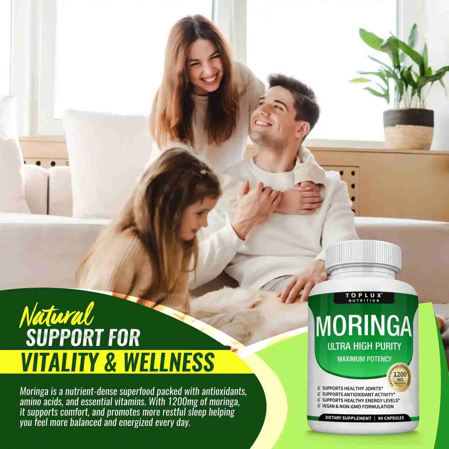 Organic Moringa 1200mg — Immune & Gut Support