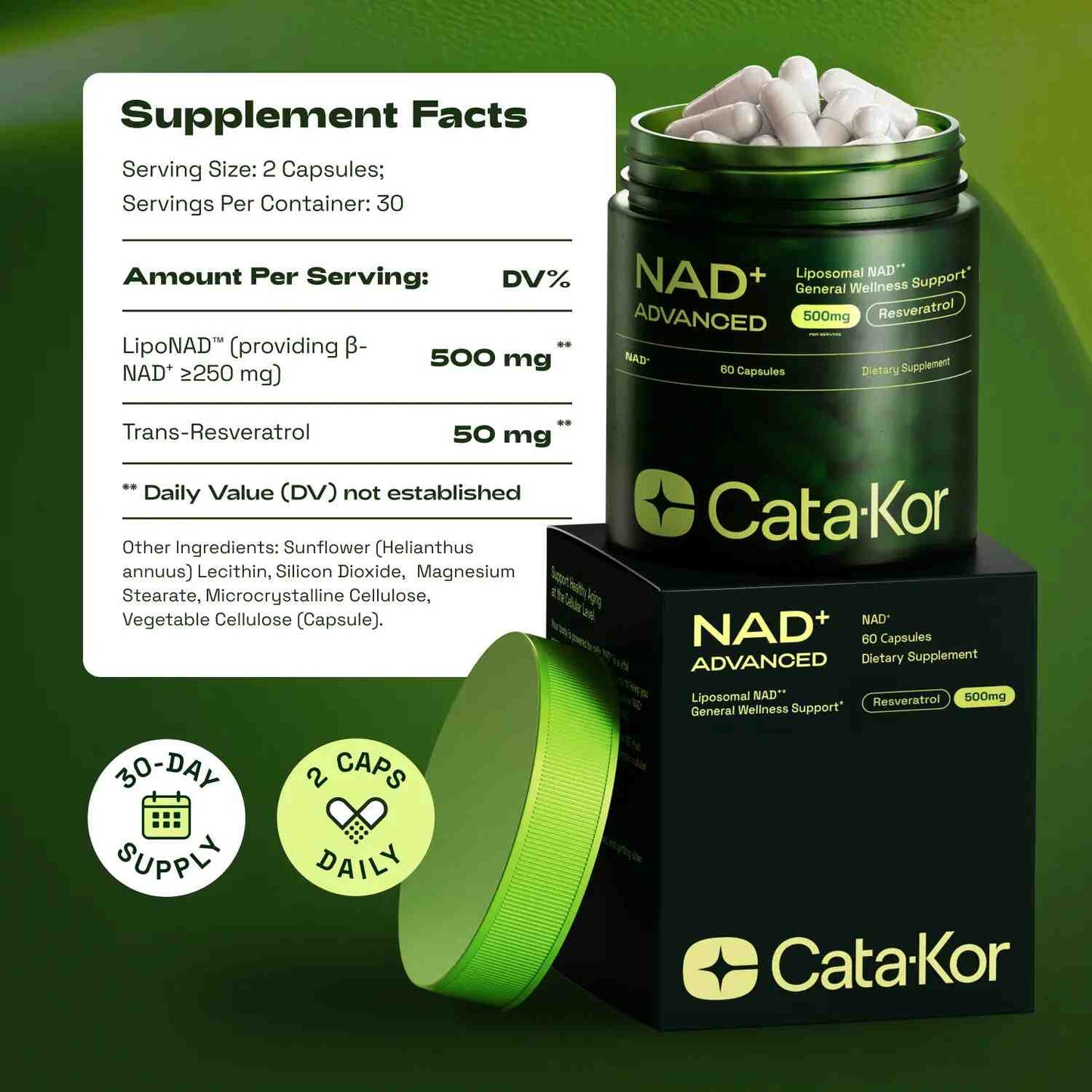 Maximum Absorption Liposomal NAD+ Supplement with Resveratrol & TMG
