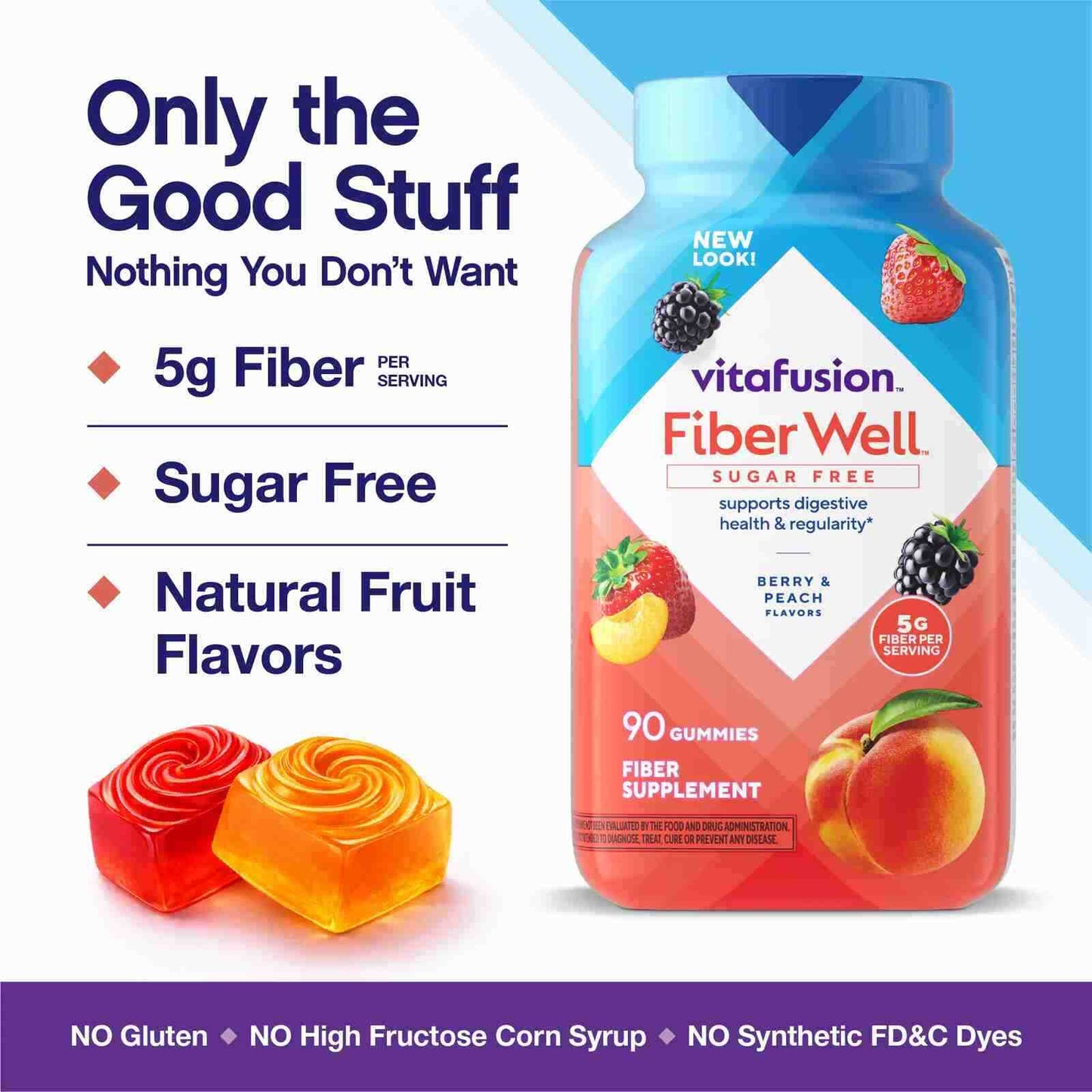 Tasty Daily Fiber Gummies for Natural Digestive Health & Regularity