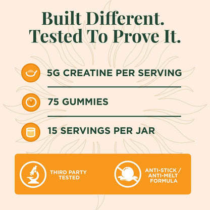 Pure Creatine Monohydrate Gummies for Daily Strength & Muscle Energy