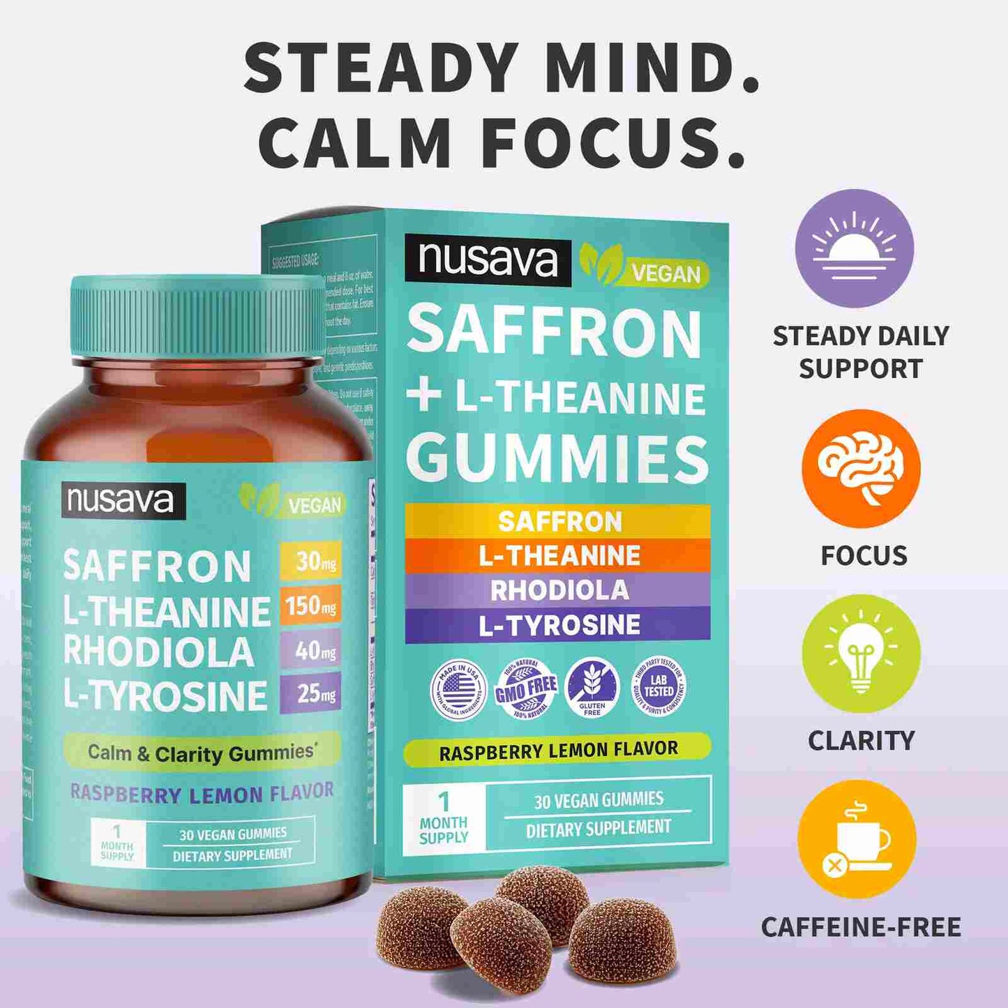 Boost Mood, Calm Stress & Enhance Focus with Premium Organic Saffron Gummies