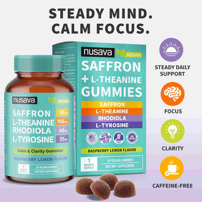 Boost Mood, Calm Stress & Enhance Focus with Premium Organic Saffron Gummies