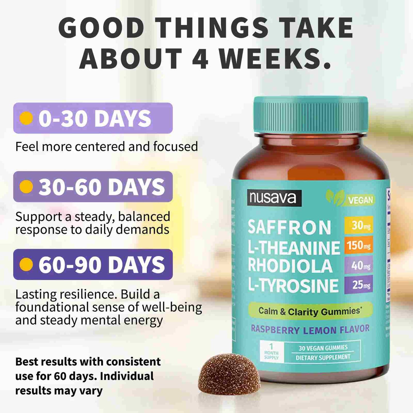 Boost Mood, Calm Stress & Enhance Focus with Premium Organic Saffron Gummies